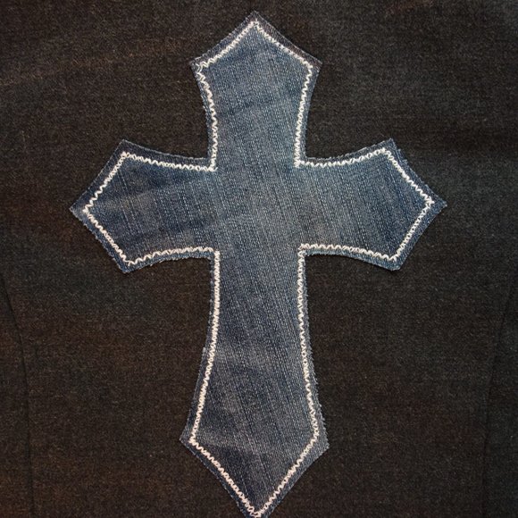 Rare One-of-a-Kind Vintage Levi's Pea Coat featuring Custom MadAndie Cross - M - Picture 4 of 9